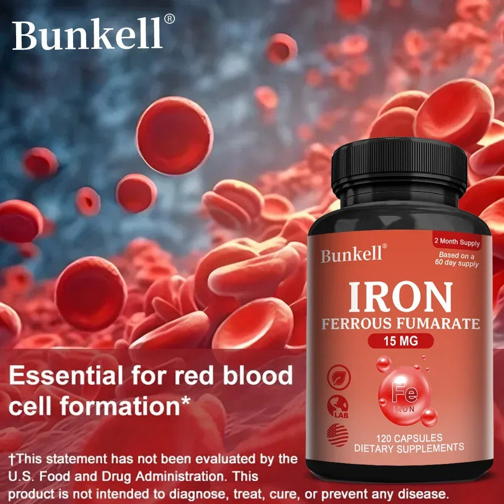 Iron Supplements - Help Maintain Healthy Immune System and Brain Health, Boost Energy Levels and Reduce Fatigue, Non-GMO Healthy supplements