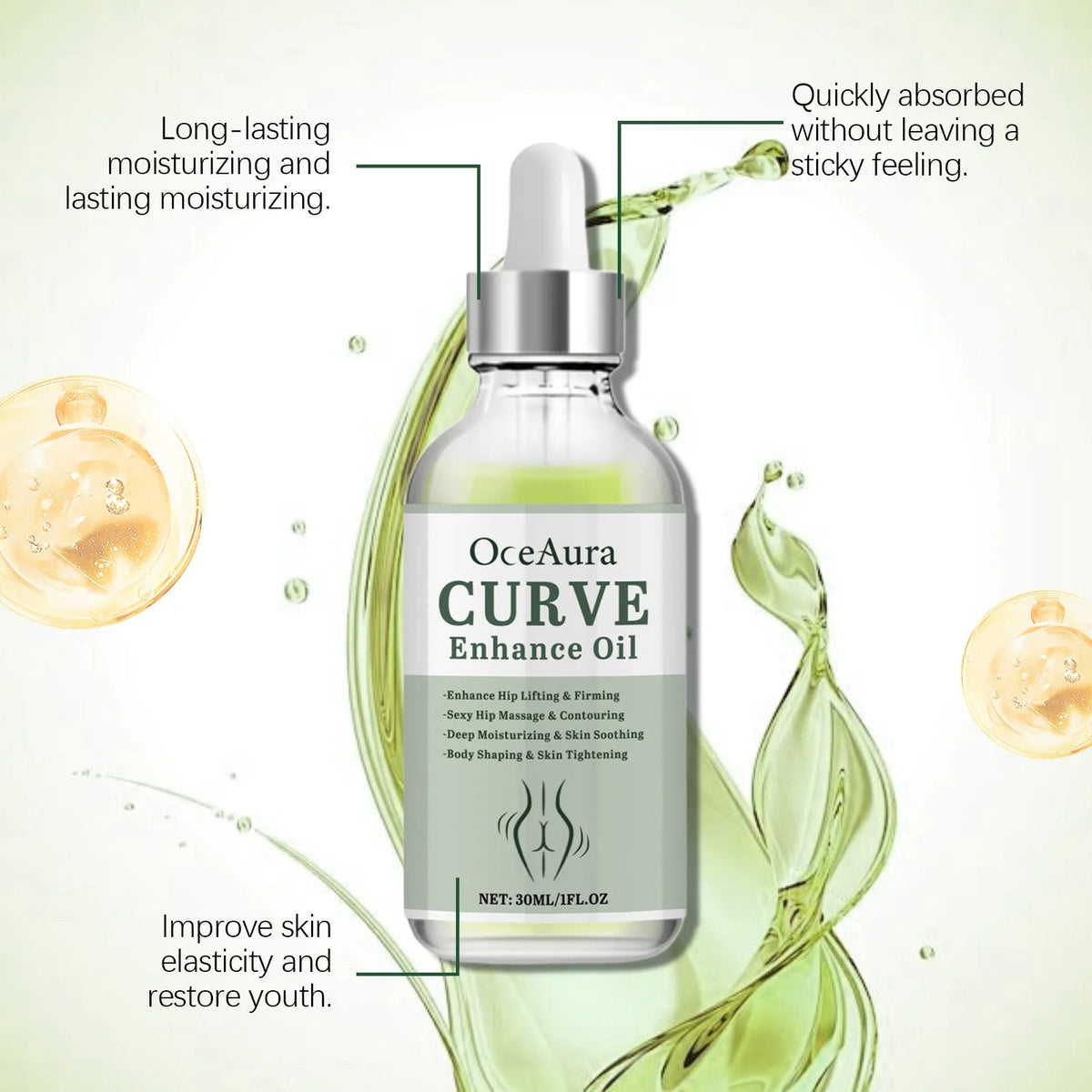 Hip Firm Enlarge Essence Oil Plump Sexy High Buttock Big Ass Moisturize Soft Improve Sag Flat Enhance Hip Elasticity Essence Oil Healthy supplements