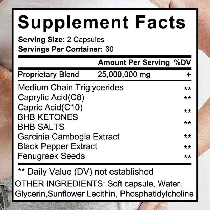 Keto Capsules - Weight & Fat Management, Burn Belly Fat, Detoxification, Digestion, Immunity - High Strength Ketone Supplement