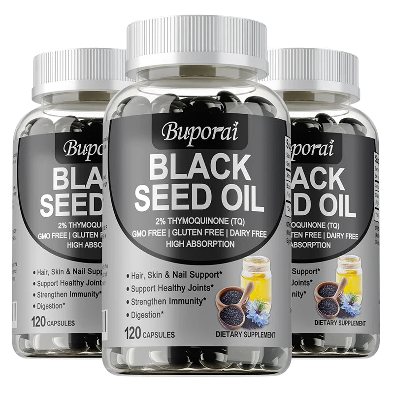 Premium Black Seed Oil 120 Capsules - Support Overall Health | Immune System Support, Non-GMO, Gluten-Free Supplement Healthy supplements