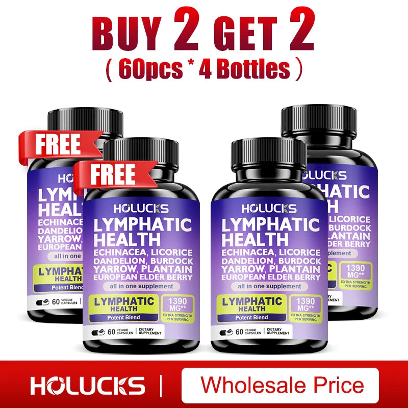 Buy 1 Get 1 Free! Premium Lymphatic Health Supplement, for Reduces Swelling, Boosts Immune Defense & Healthy Fluid Circulation Healthy supplements