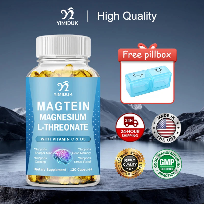 Magnesium L-Threonate Capsules With Vitamin C, Support Focus, Calming Sleep & Brain Health Formula, Men & Women Healthy supplements