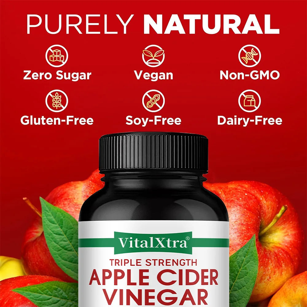 Apple Cider Vinegar Supplement - Promote Metabolism and Digestion, Detox, Gut and Immune Health, 120 Vegan Capsules Healthy supplements