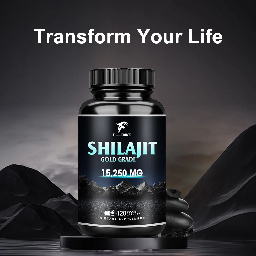 Pure Shilajit Supplement, Immune Support, Support Men and Women's Overall Health, Replenishes Body Minerals, 120 Capsules Healthy supplements