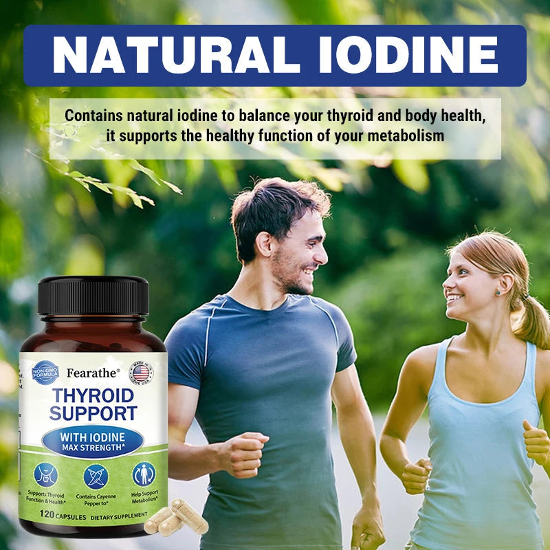 Thyroid Supplement for Men and Women - Thyroid Health, Metabolism, Energy and Focus Formula - 120 Capsules,Non-GMO Healthy supplements