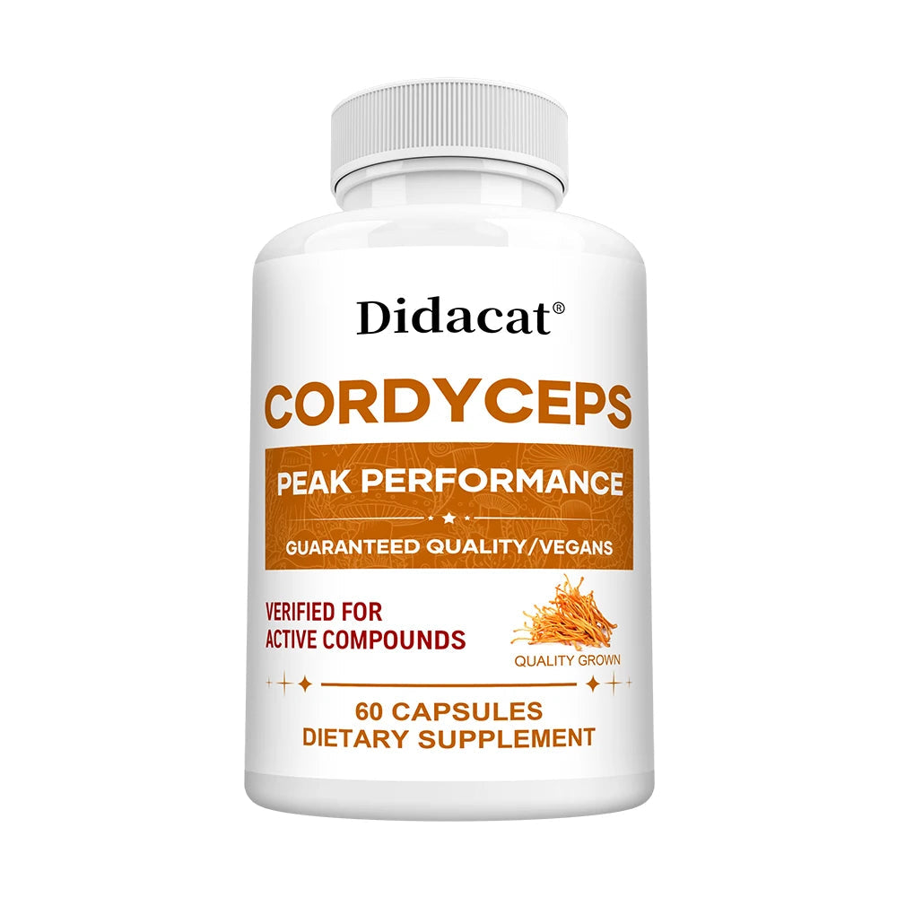 Cordyceps Mushroom Capsules 1000mg, Natural Wellness Supplement, Support Brain, Energy, Stamina, Immune & Cardiovascular Health Healthy supplements