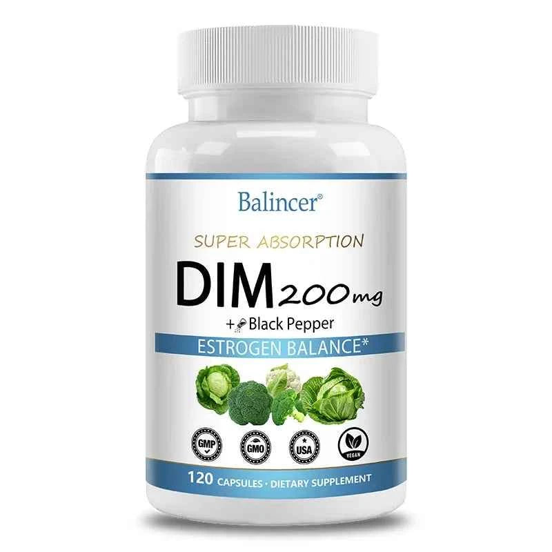 DIM Supplement 250mg with Piperine 5mg - Hormone Balance, Menopause Relief & Metabolism Support, Healthy Weight Management
