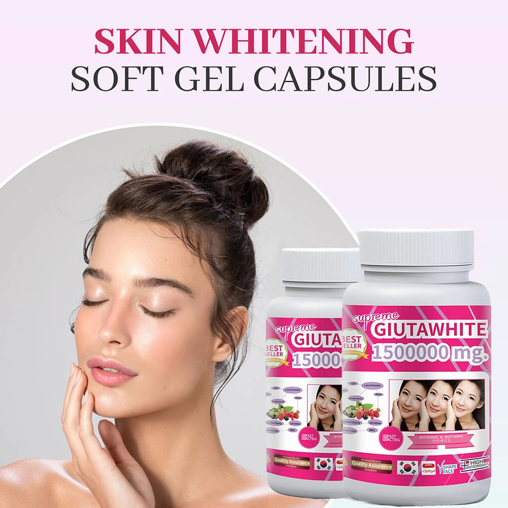 Gluta White 1500000mg Skin Whitening & Antioxidant Detox Supplement for Women & Men, Aging Defense, Blood Balance, Immune Health Healthy supplements