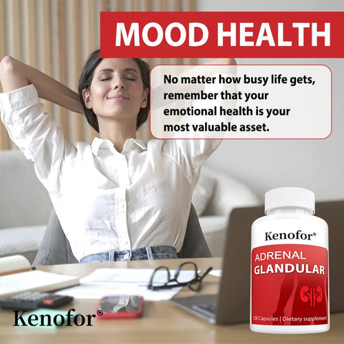 Adrenal Support Supplements, Supports Cortisol Health & Energy Levels, Stress Relief & Immune System, 120 Capsules, Non-GMO Healthy supplements