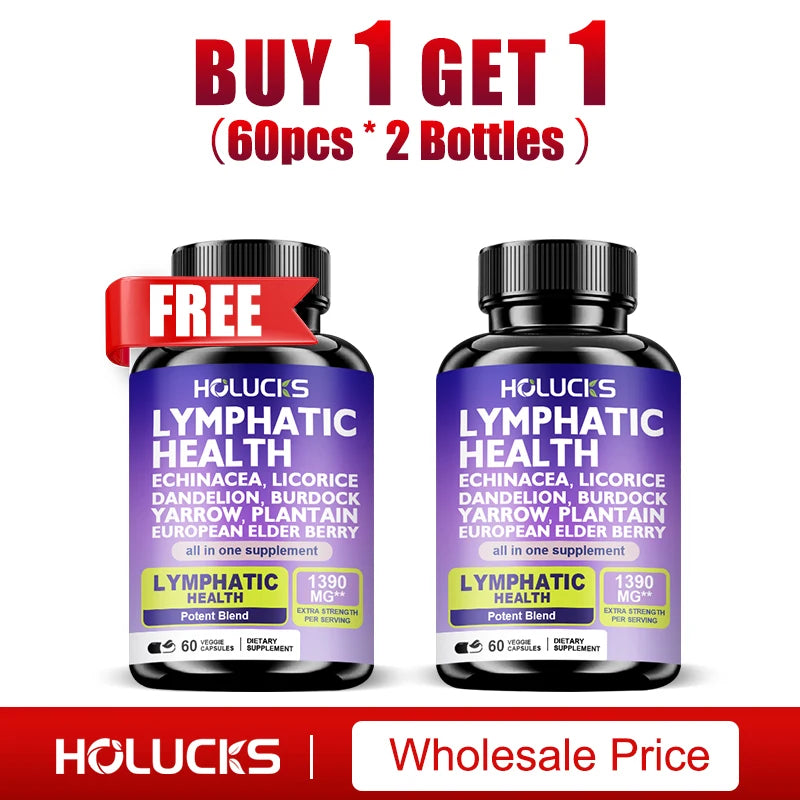 Buy 1 Get 1 Free! Premium Lymphatic Health Supplement, for Reduces Swelling, Boosts Immune Defense & Healthy Fluid Circulation Healthy supplements