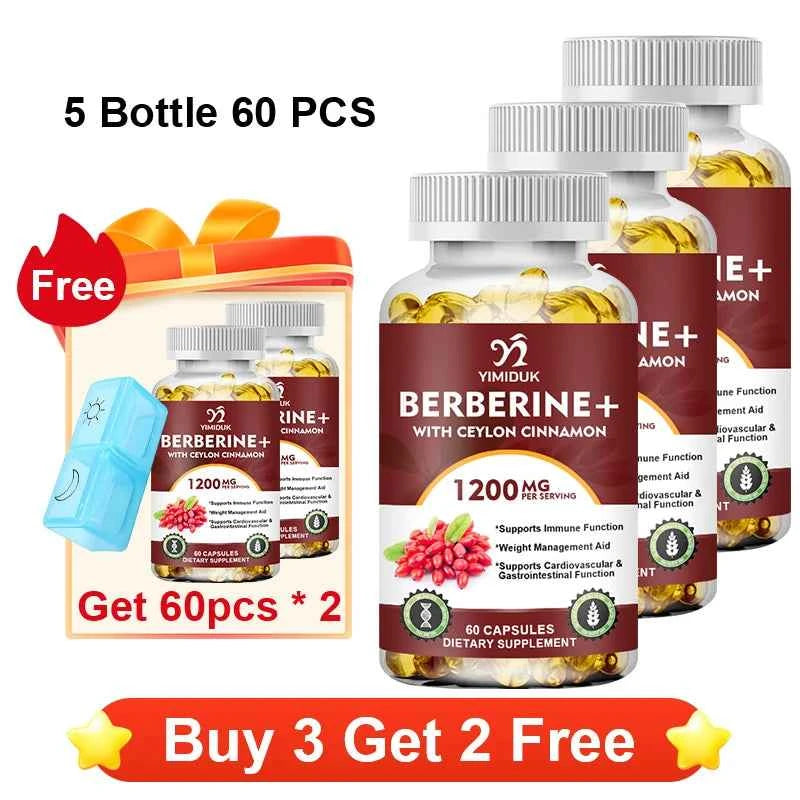 YIMIDUK Berberine Supplement with Cinnamon & Bitter Melon - Heart Health & Weight Management Support