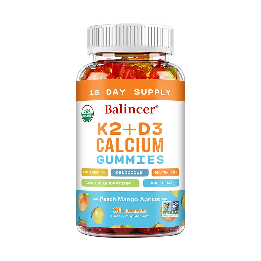 3-in-1 Gummies with Vitamins D, K2, and Calcium Supplements To Support Bone and Heart Health and Boost Immune Health Healthy supplements