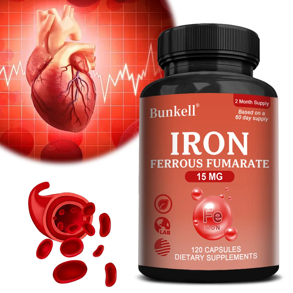 Iron Supplements - Help Maintain Healthy Immune System and Brain Health, Boost Energy Levels and Reduce Fatigue, Non-GMO Healthy supplements