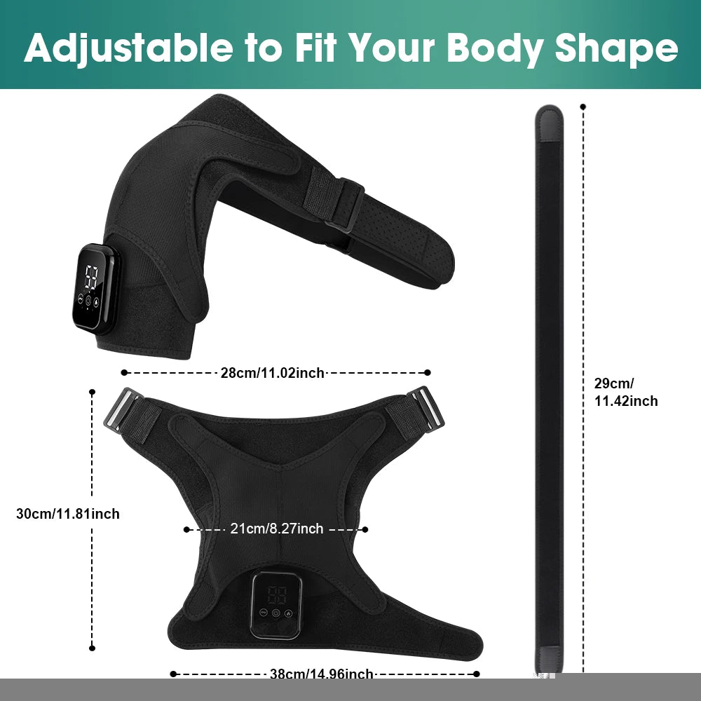 Electric Heating Shoulder Brace Vibration Hot Compress Shoulder Massage Support Belt Strap For Joint Brace Care Muscle Relaxatio Healthy supplements