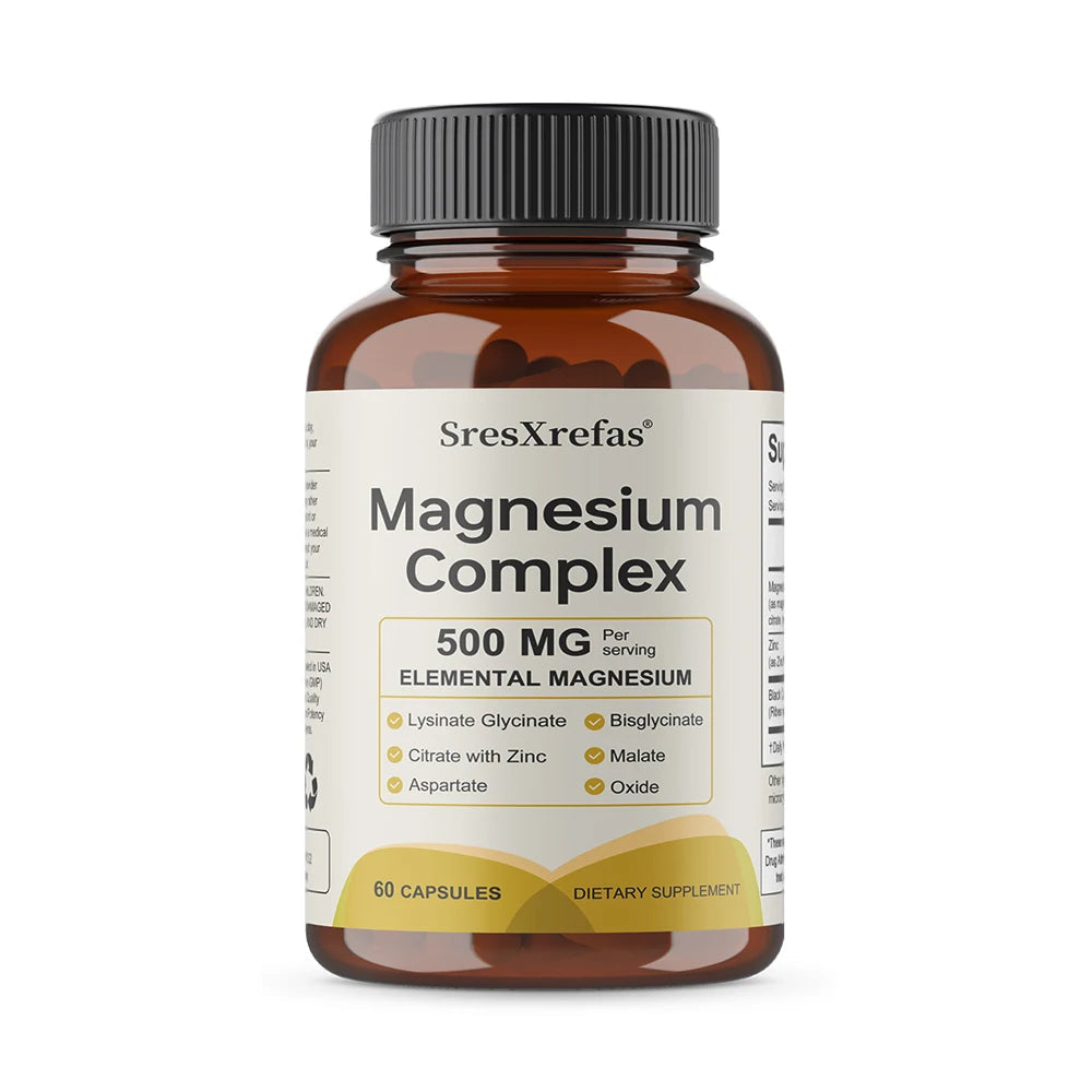 Magnesium Complex 500mg for Women & Men | 6 in 1 Magnesium Supplement with Zinc | Quality Sleep & Muscle Health Healthy supplements