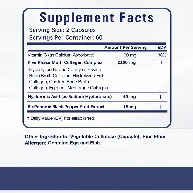 Collagen Capsules - Contains Vitamin C, Promotes Joint and Bone Health, Healthy Hair, Nails and Skin, Boosts Energy Healthy supplements