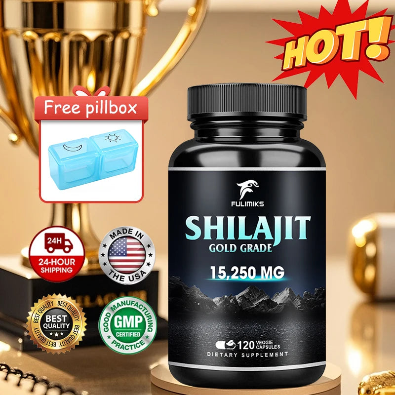 Pure Shilajit Supplement, Immune Support, Support Men and Women's Overall Health, Replenishes Body Minerals, 120 Capsules Healthy supplements