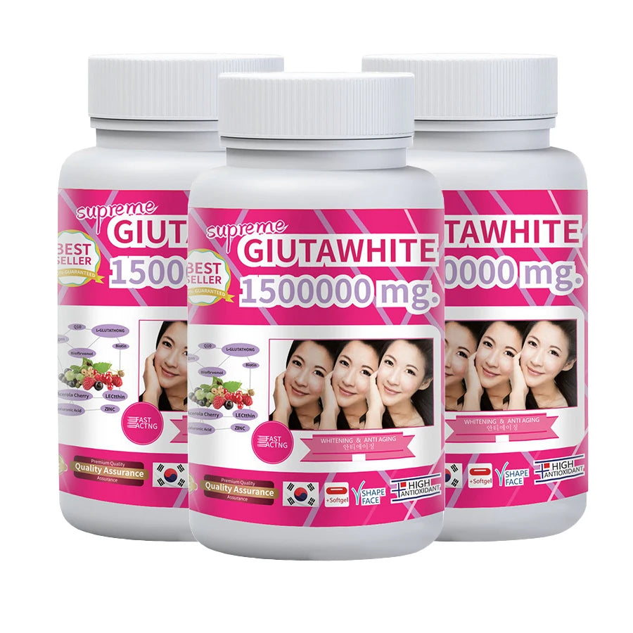 Gluta White 1500000mg Skin Whitening & Antioxidant Detox Supplement for Women & Men, Aging Defense, Blood Balance, Immune Health Healthy supplements