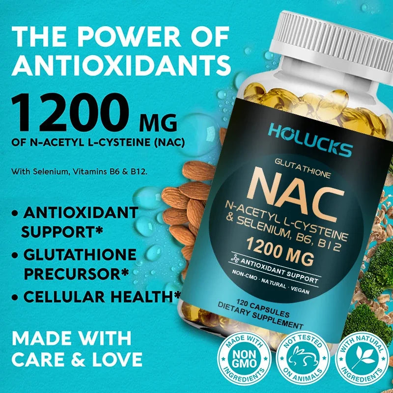 Natural NAC Supplement, Detox & Antioxidant, Anti-Aging, for Liver Health, Immune Support, Skin Care, Hair, Nails Healthy supplements