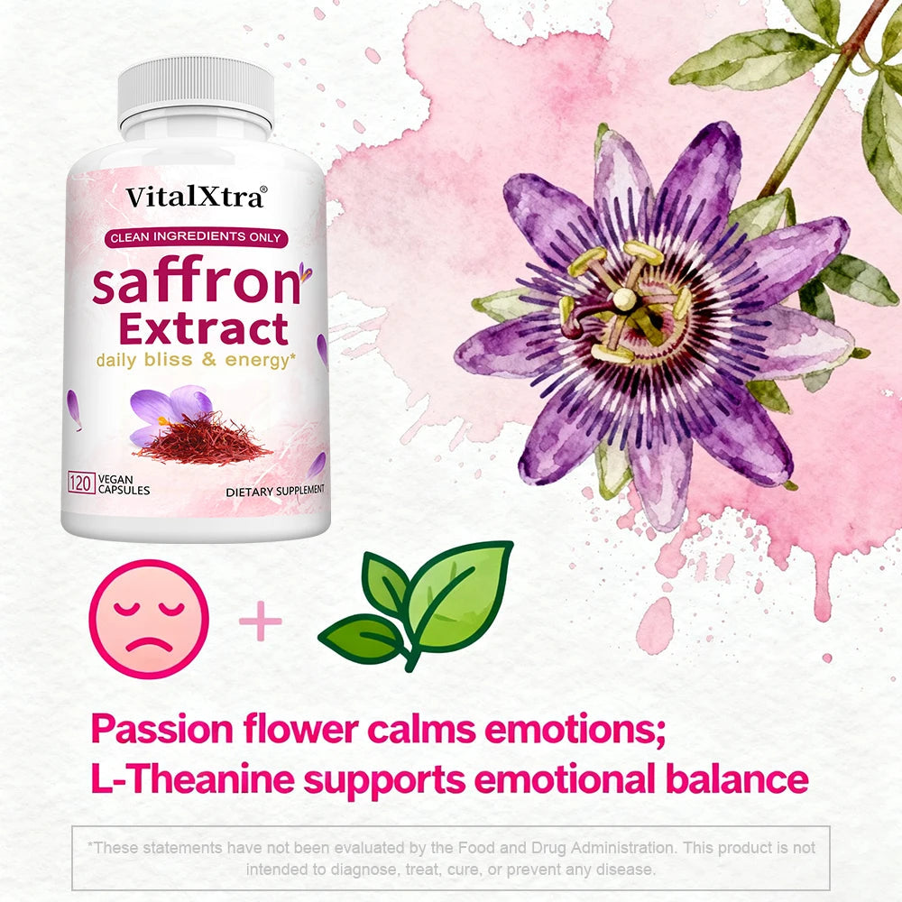 Saffron Extract Capsules Supplements for Women & Men - Premium Saffron Supplements - Mood Support, Improve Eye Health Healthy supplements