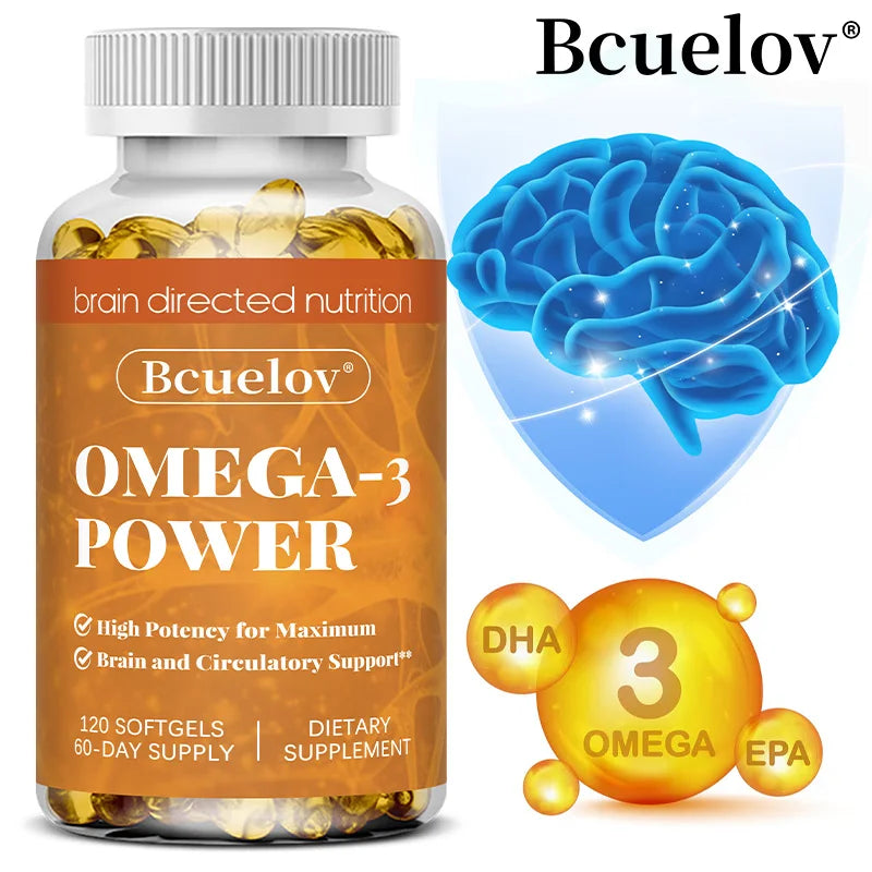 Omega-3 Fish Oil - High-Potency EPA & DHA Supplement for Men & Women, Supports Heart, Joint, Brain Health, Non-GMO, Gluten-Free Healthy supplements