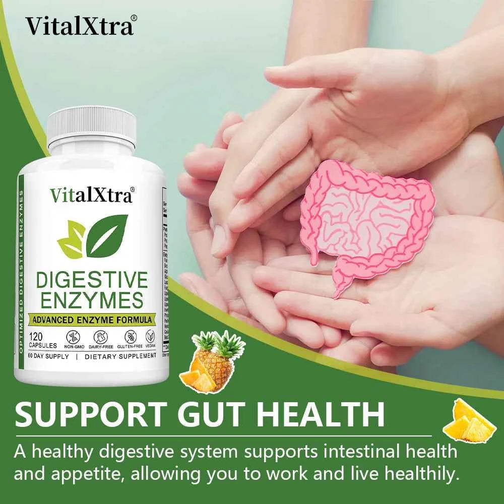 Digestive Enzyme Supplement-Supports Nutrient Absorption, Gut Health, Boosts Immunity, Non-GMO, Suitable for Both Men and Women
