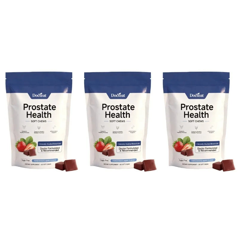 Men's Daily Prostate Health Supplement – Plant Sterols Beta-Sitosterol Zinc Vitamin C Selenium 60 Soft Chews Pomegranate-Berry Healthy supplements