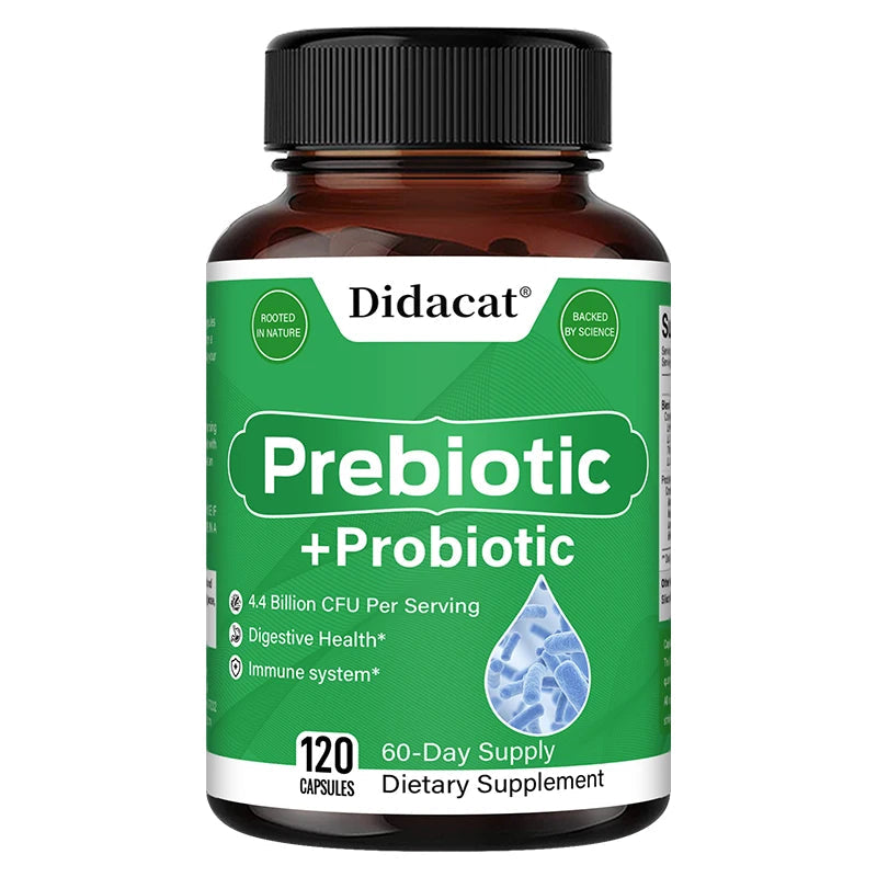 Probiotics & Prebiotics Supplement for Women & Men, Support Digestive Health, Gut Health, Immune System, 120 Capsules Healthy supplements