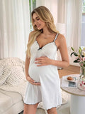 Maternity Nursing Nightgown With Ruffle Trim And Bowknot Detail Healthy supplements