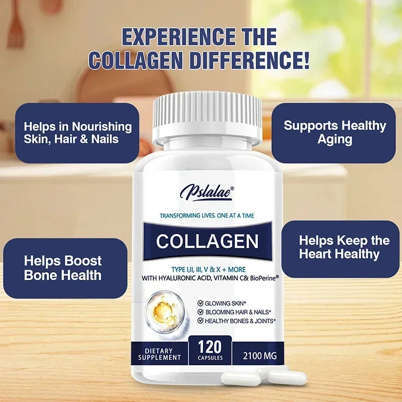 Collagen Capsules - Contains Vitamin C, Promotes Joint and Bone Health, Healthy Hair, Nails and Skin, Boosts Energy Healthy supplements