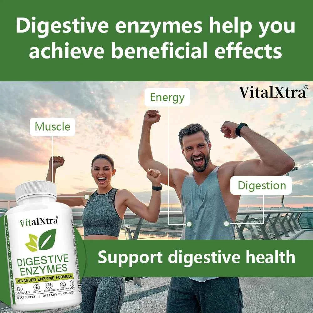 Digestive Enzyme Supplement-Supports Nutrient Absorption, Gut Health, Boosts Immunity, Non-GMO, Suitable for Both Men and Women