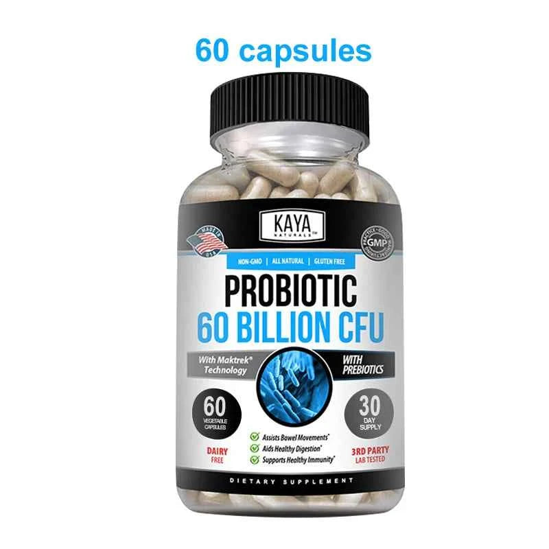 Probiotic 60 Billion CFU - Probiotics for Women and Men, Gut Health & Immune Support Supplement, Provides Digestive Support