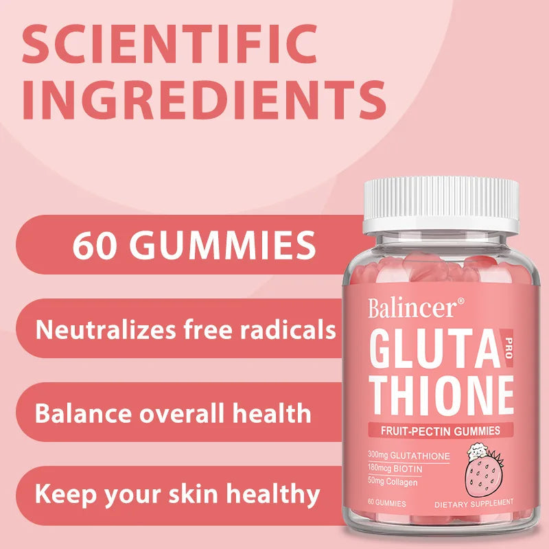 Glutathione Collagen Gummies, Brightening and Anti-aging, Supports Hair, Skin and Nail Health, Glutathione Supplement for Aldult Healthy supplements