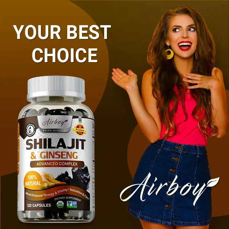 Shilajit & Ginseng - Energy & Vitality Support, Improve Mental Clarity, Immune Support, Increase Endurance, Muscle Growth