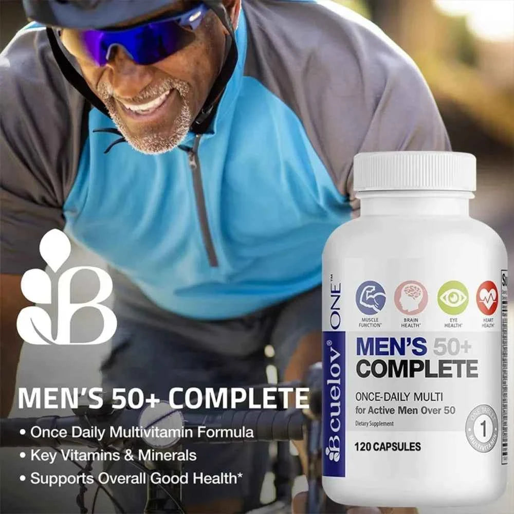 Men's Multivitamin for 50+ - High Potency Formula, for Brain, Eye & Heart Health, for Brain, Eye & Heart Health, 120 Capsules