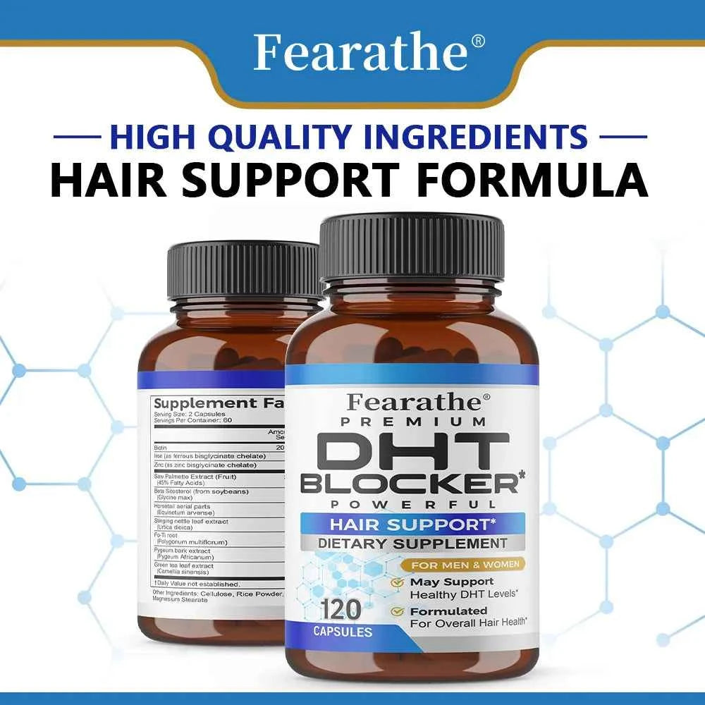 DHT Blocker Capsules Containing Biotin Saw Palm Hair Growth Thicker and Longer Male and Female Supplements