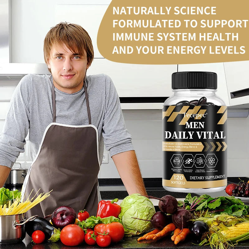 Men's Daily Multivitamin & Mineral Supplement, 22 Essential Nutrients, Supports Energy, Stamina, Immune, Brain & Muscle Health Healthy supplements