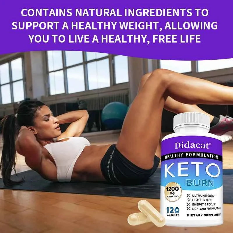 Advanced Keto Supplement - Ketogenic Fat Burner, Suppress Appetite and Support Weight Management, 120 Capsules for Men Women