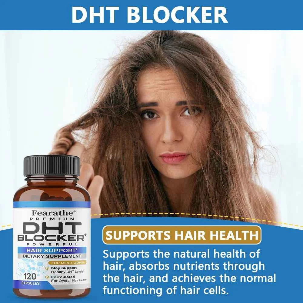 DHT Blocker Capsules Containing Biotin Saw Palm Hair Growth Thicker and Longer Male and Female Supplements