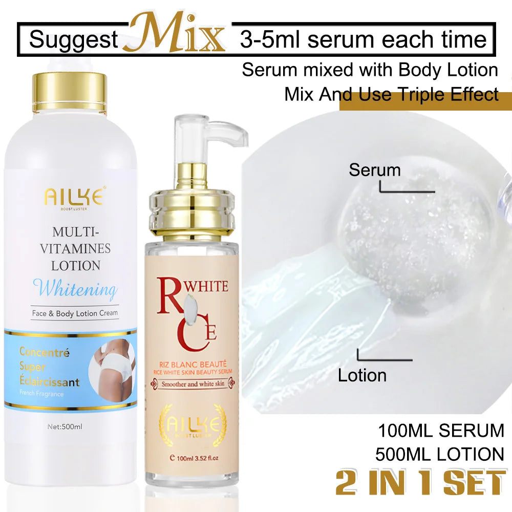 AILKE Multi-Vitamin Body Lotion, Whiten, Brighten, Remove Dark Spots, Hyperpigmentation, Moisturizes, Smoothes & Antioxidant Healthy supplements