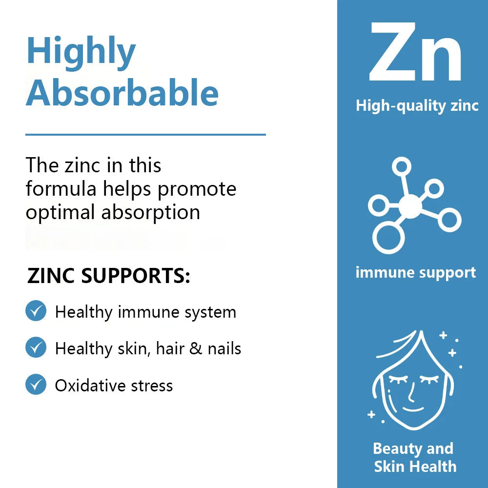Zinc 50Mg Supplement Capsules – Zinc Sulfate for Antioxidant & Skin Health, Suitable for Both Men and Women Healthy supplements