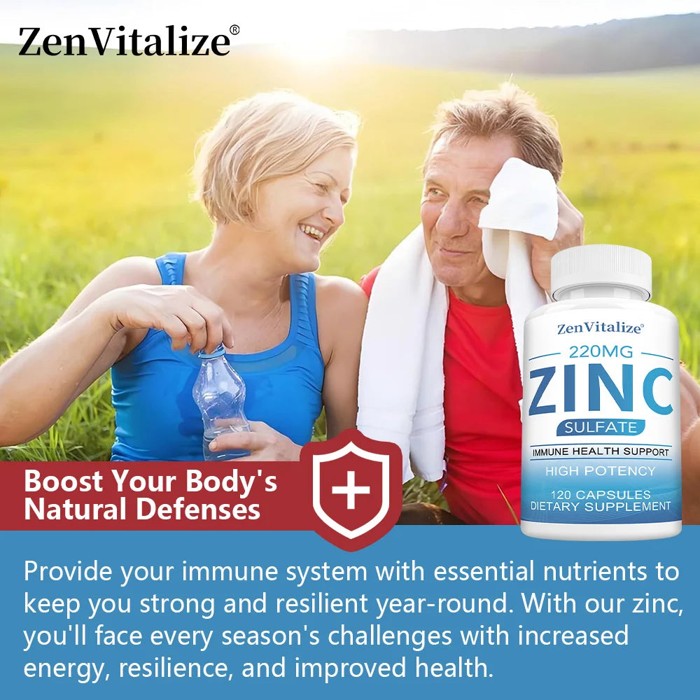 Zinc 50Mg Supplement Capsules – Zinc Sulfate for Antioxidant & Skin Health, Suitable for Both Men and Women Healthy supplements