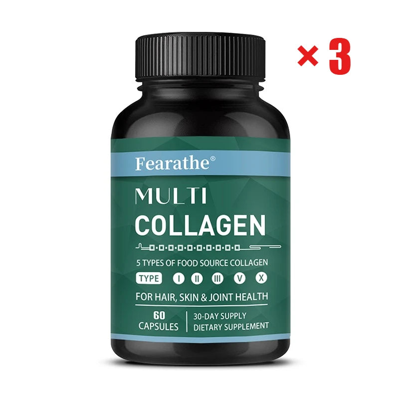 Advanced Multi Collagen with Vitamin C, Hair Skin and Nails Health Vitamins for Women and Men - with Types I II III V X Healthy supplements