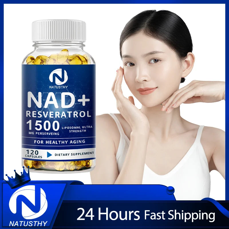 NAD Capsules Supplements - With Trans-Resveratrol, Natural Energy, Anti-aging & Cellular Health, Strengthens The Immune System Healthy supplements