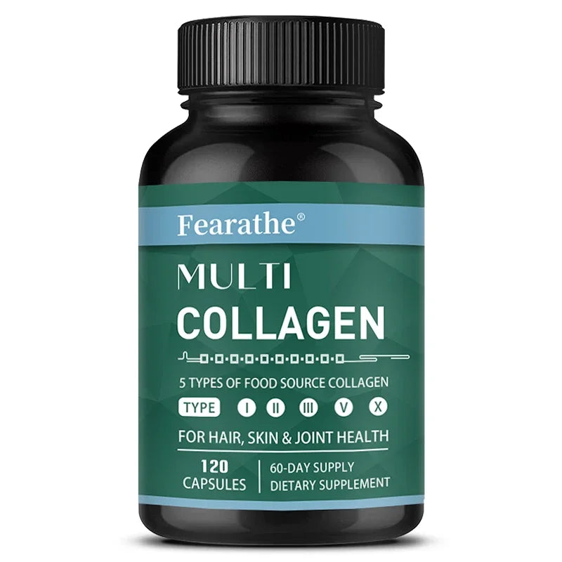 Advanced Multi Collagen with Vitamin C, Hair Skin and Nails Health Vitamins for Women and Men - with Types I II III V X Healthy supplements
