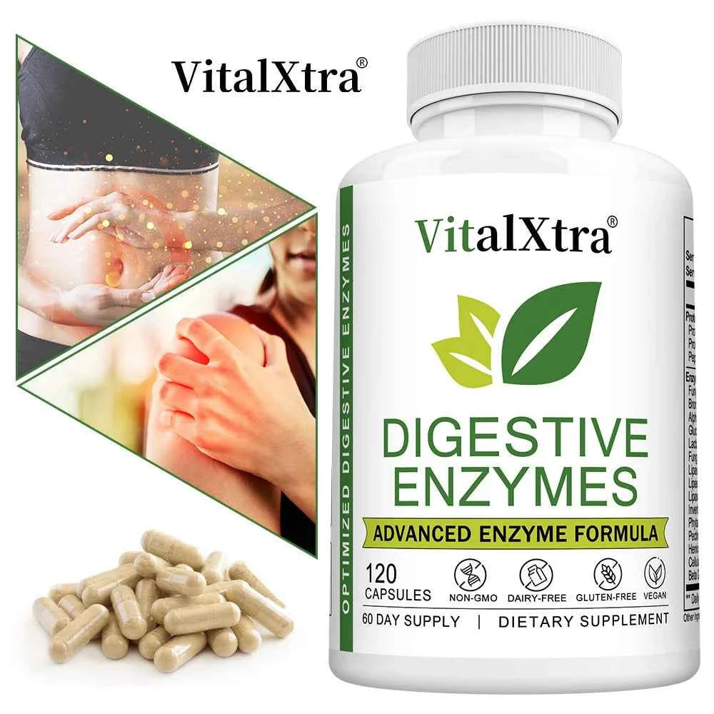 Digestive Enzyme Supplement-Supports Nutrient Absorption, Gut Health, Boosts Immunity, Non-GMO, Suitable for Both Men and Women