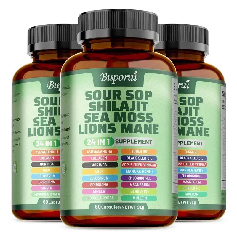 24-In-1 Soursop Supplement - Promote Digestion and Cell Health, Supports Skin, Joint and Bone Health, Strengthens Immunity Healthy supplements