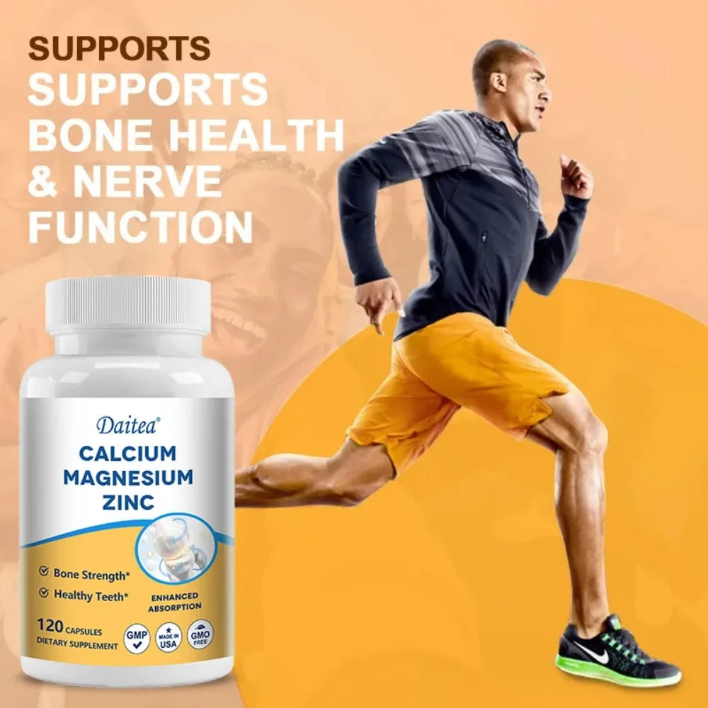 Calcium, Magnesium, Zinc Supplement - Supports Bone Health and Immune System Enhances Nutrient Absorption Healthy supplements