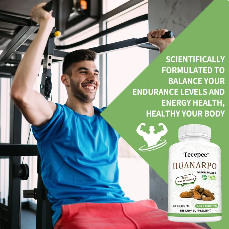 Huanarpo Capsules 1000mg, 120 Vegan Capsules, Natural Energy, Stamina & Vitality Supplement, Supports Male Health, Non-GMO Healthy supplements