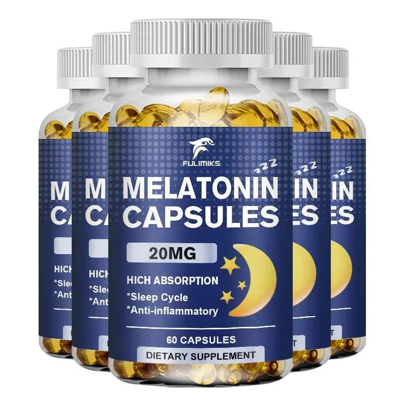 High Absorption Melatonin 20MG Supplement, Supports Natural Sleep, Reduces Stress, Aging & Nervous System Health for Men & Women